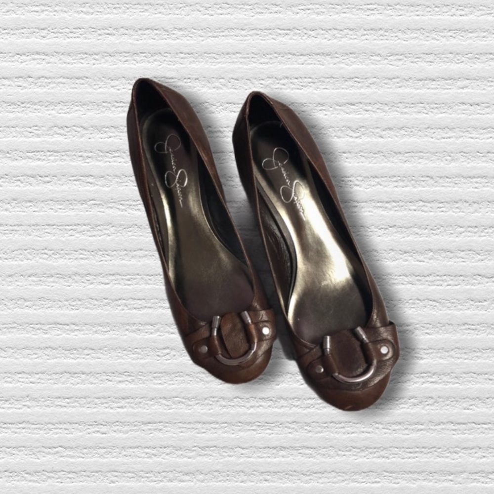 Jessica Simpson Brown Wedge Flats Sz9B/39